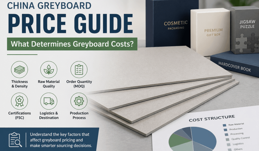 China greyboard price guide showing the key factors that affect greyboard costs for packaging manufacturers