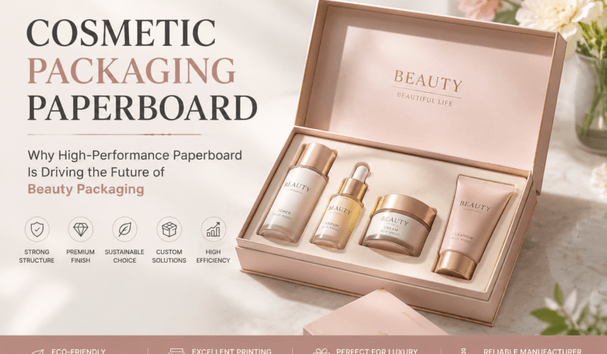 Luxury cosmetic packaging gift set made with premium paperboard