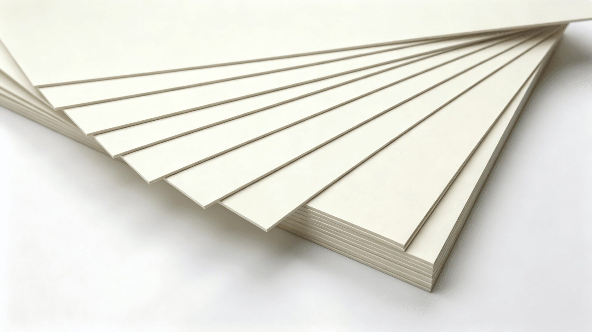 White cardboard sheet for premium cosmetic packaging boxes with smooth surface and high stiffness