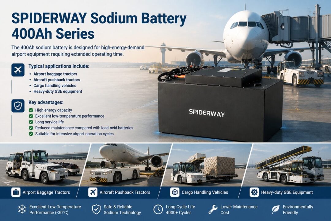 400Ah sodium battery designed for high-energy-demand airport equipment