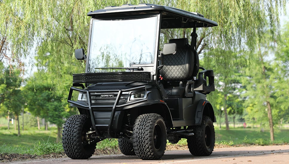EDACAR HAVOS electric off-road golf buggy on rugged terrain