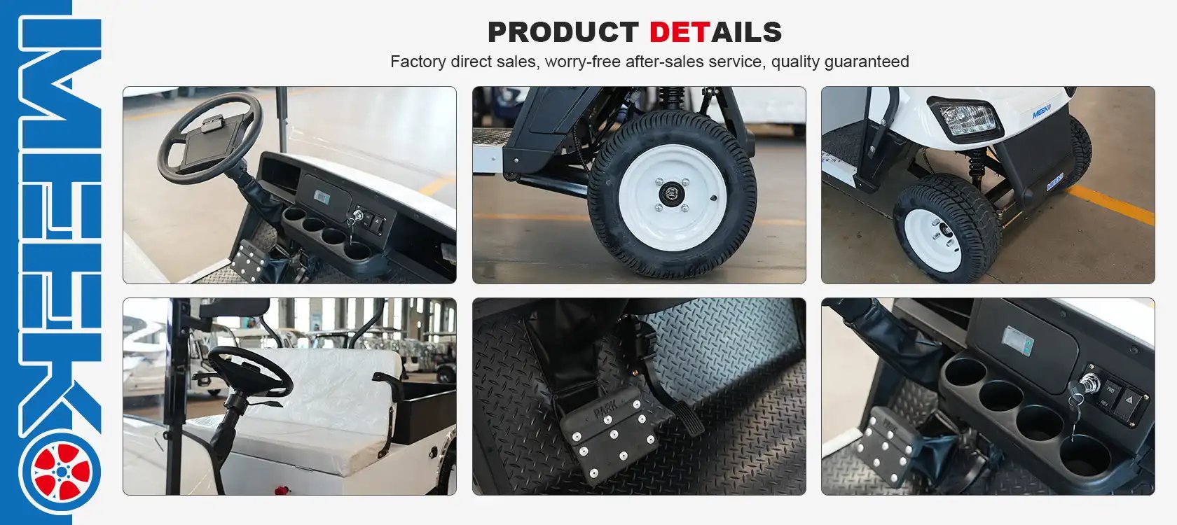 Express 8 golf cart with LED headlights for safety