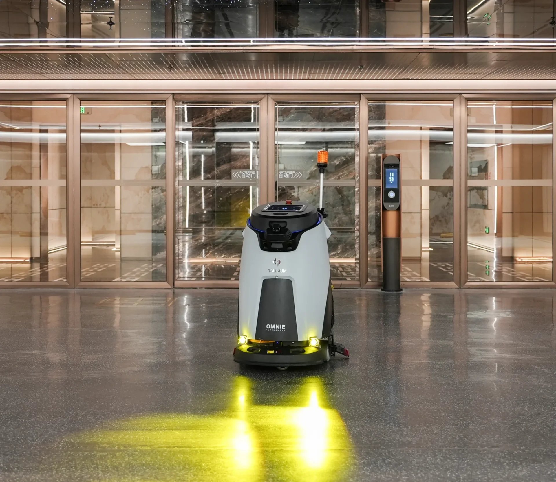 Gausium cleaning robots at residential property