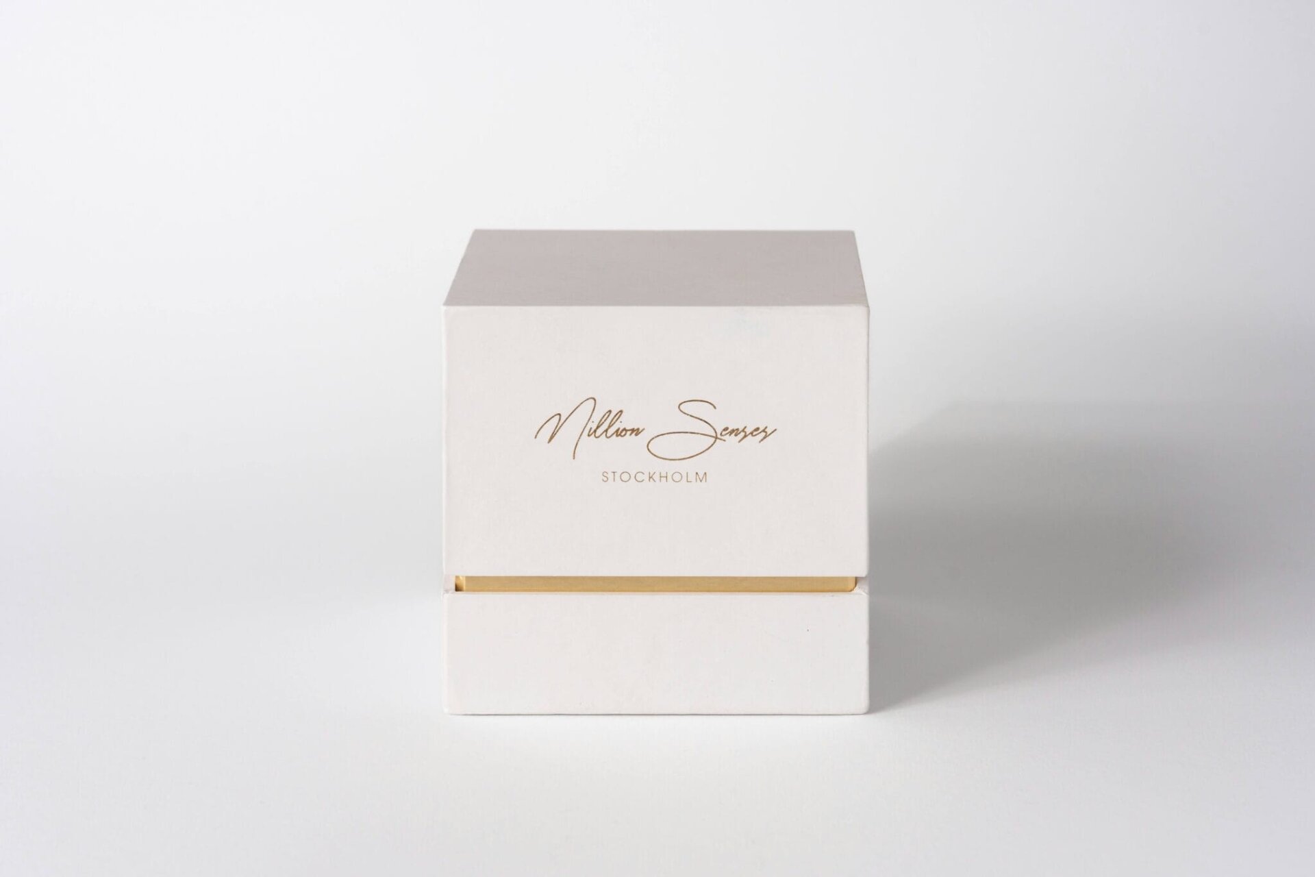 Premium white cream box packaging made from rigid offset paper laminated greyboard
