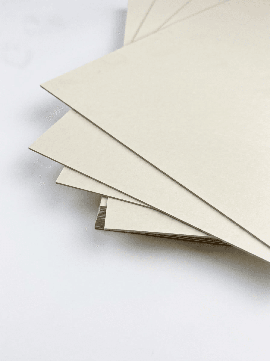 Rigid laminated offset paperboard C2S used for premium rigid gift boxes and book covers