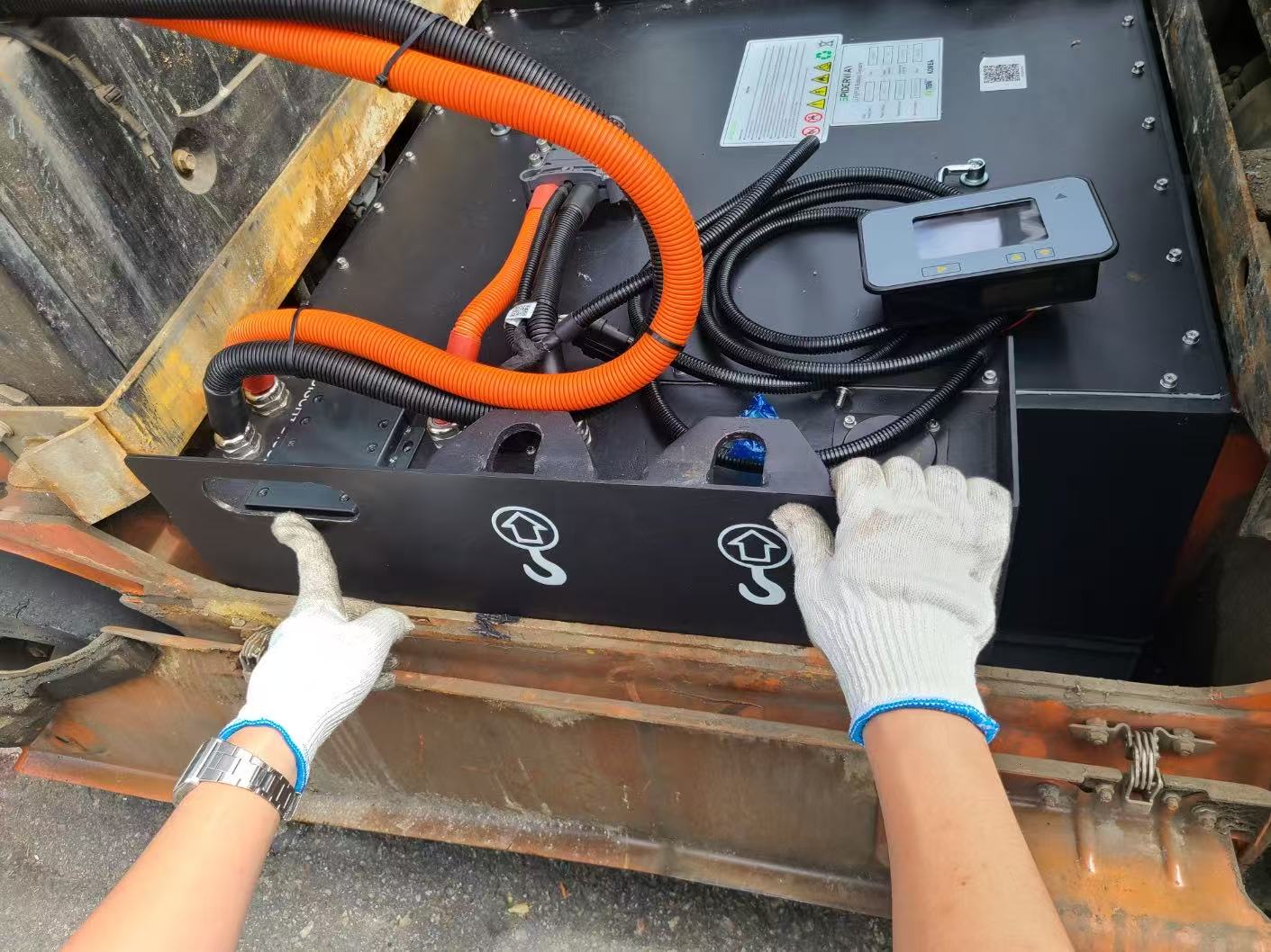 Toyota electric forklift with lithium battery operator view