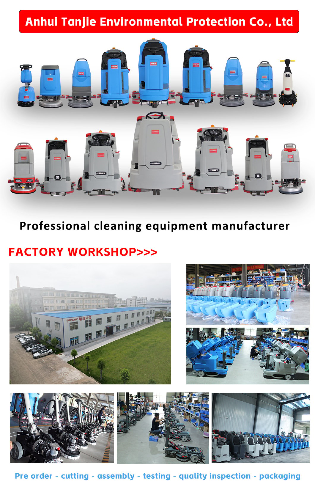 X500Z walk behind floor scrubber by Tanjie Clean